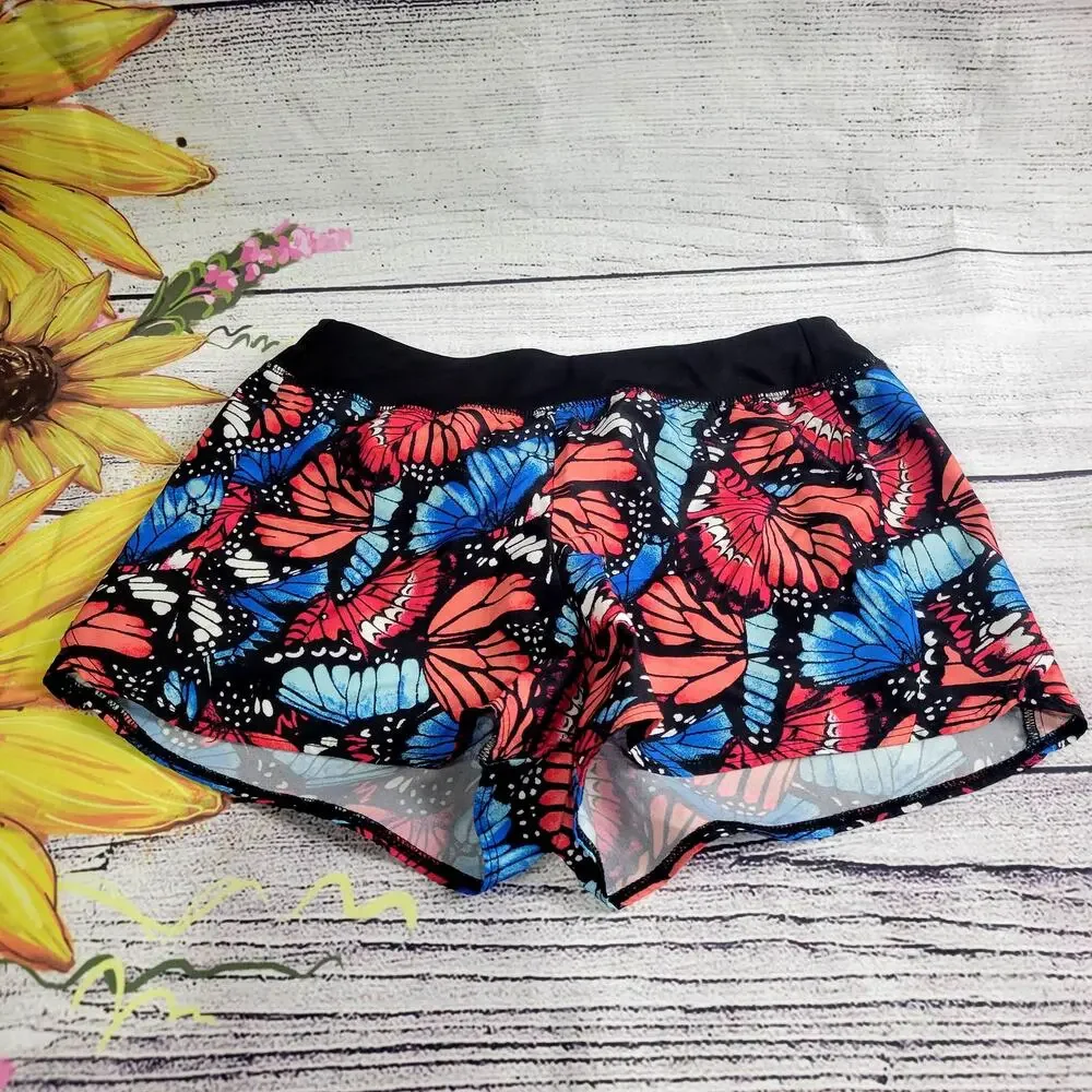 Athletic Works Butterfly Shorts and Shirt‎ Set Girl's Size L